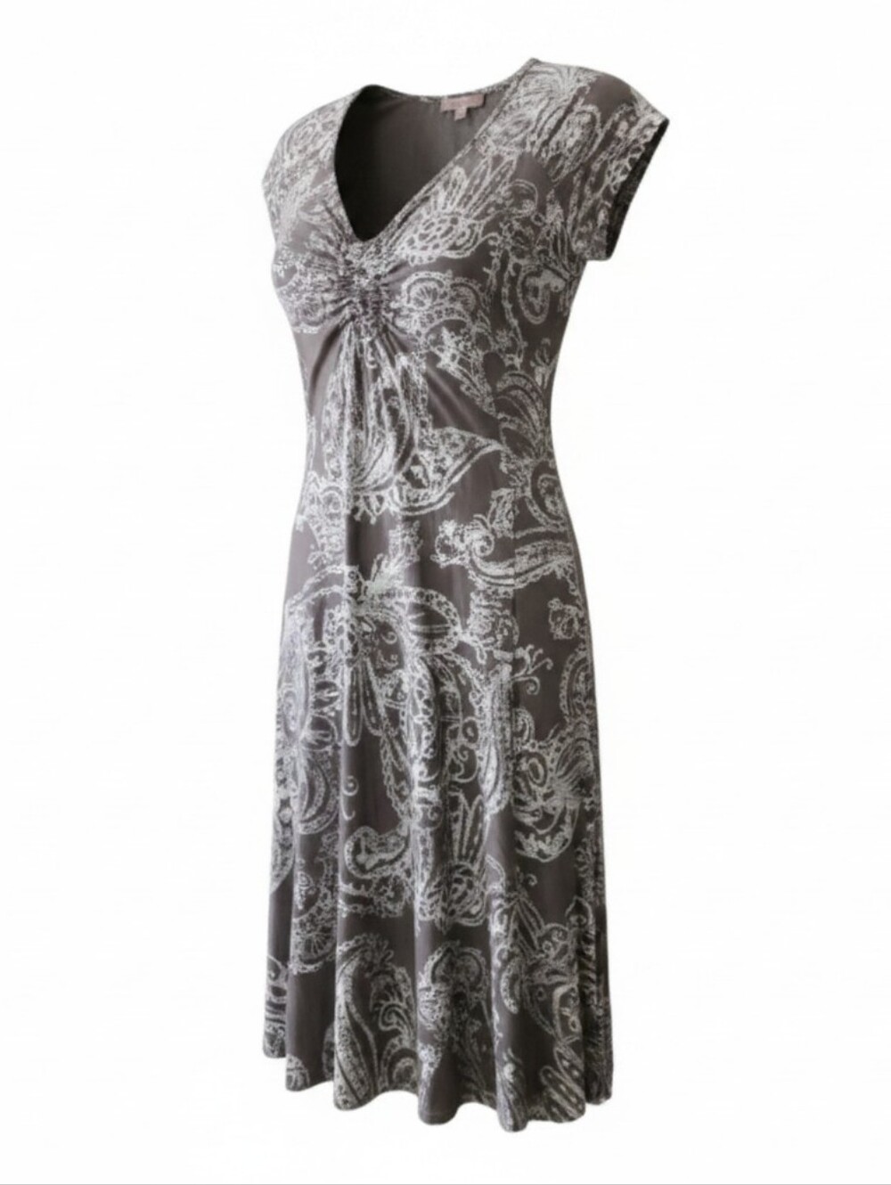 FRESH PRODUCE |‎ Emma Cotton Dress Paisley Blue Grey Vacation Resortwear | M